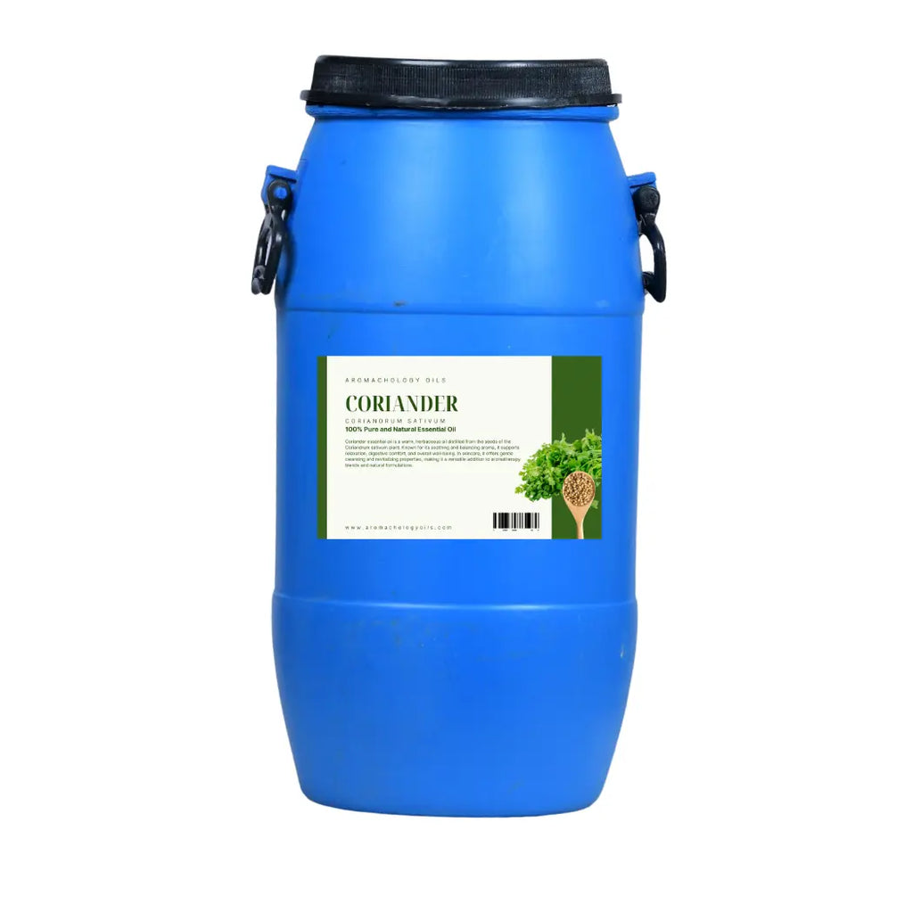 CORIANDER ESSENTIAL OIL WHOLESALE 25 KG 55 LBS DRUM - Best supplier in USA