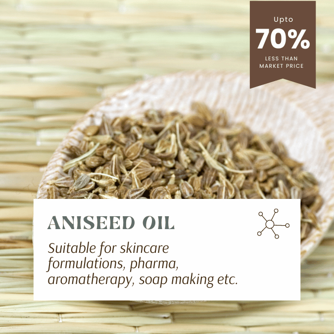 aniseed essential oil for pharma, dentistry, candle and soap making, diffuser oil and skincare
