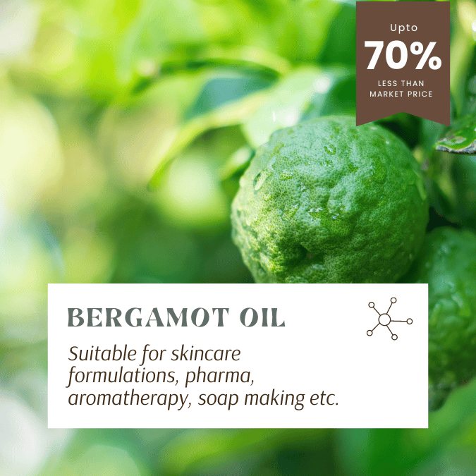 pure and cold pressed bergamot essential oil for skin, hair, pharma, aromatherapy and soap making