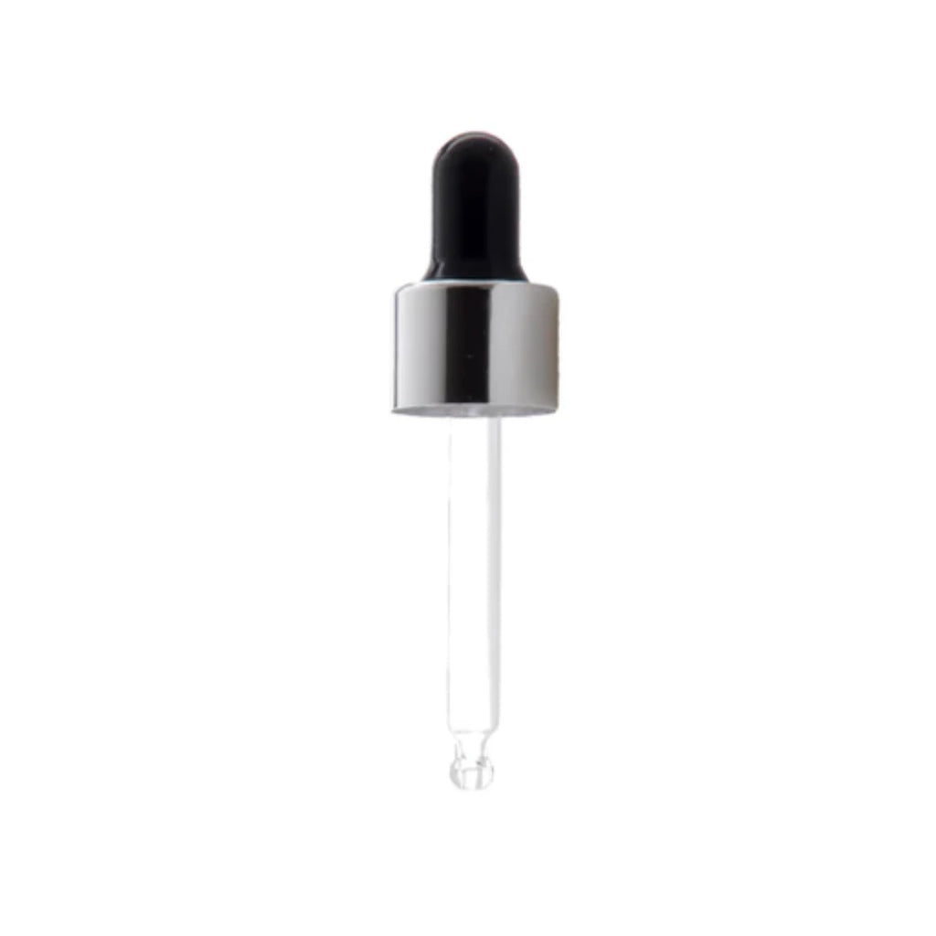 Glass Dropper Cap Silver