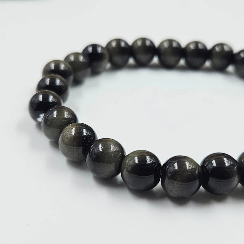 silver sheen obsidian bracelet