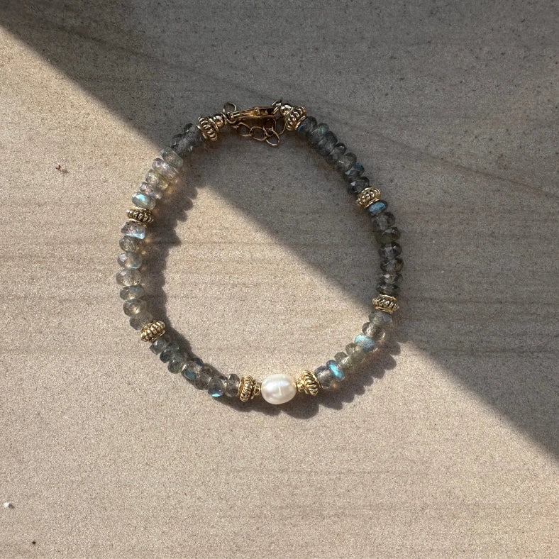 natural real labradorite gemstone bracelet